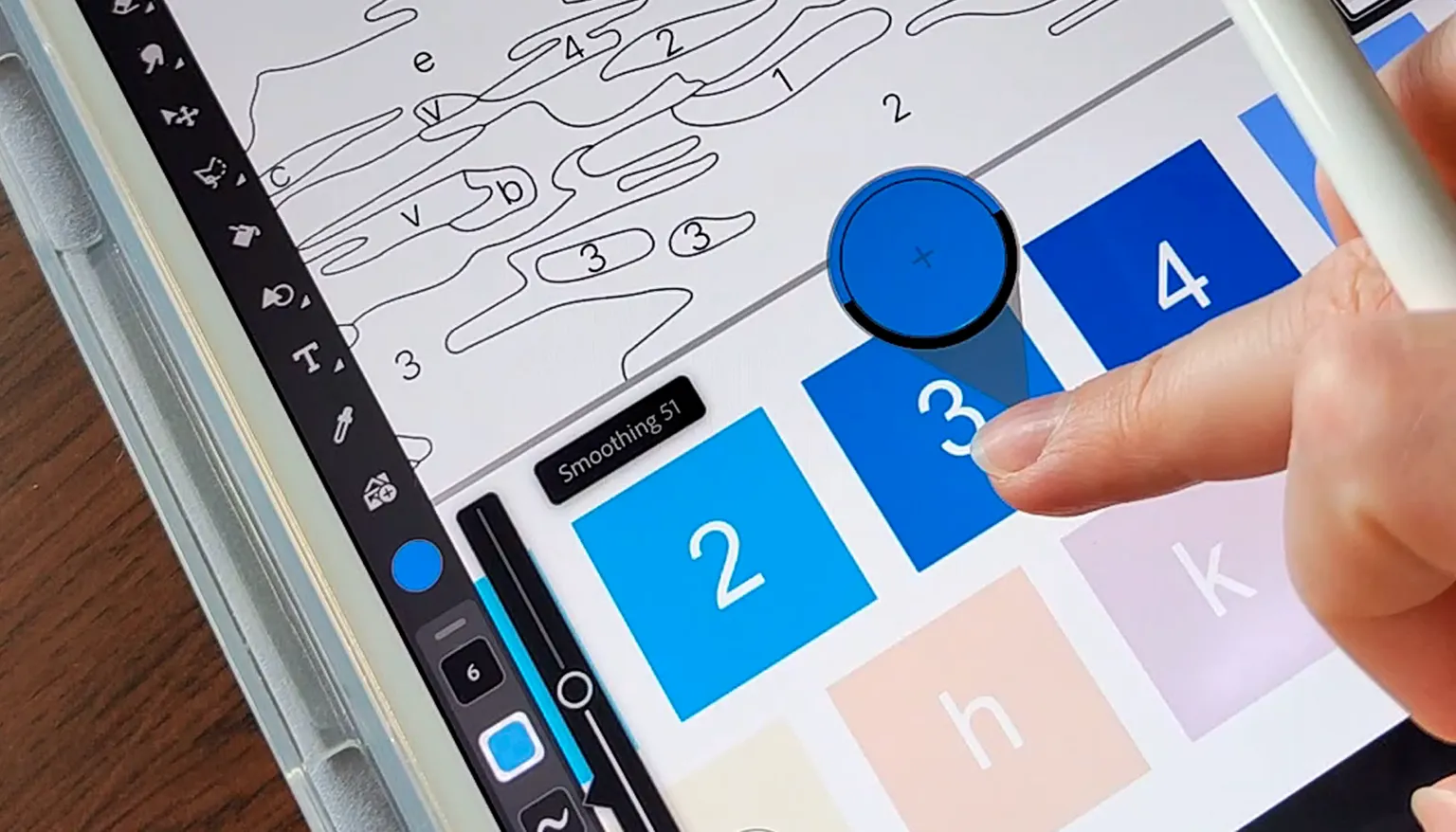 Using the eyedropper tool to pick a color from the palette on the coloring page